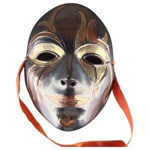 Vintage Italian Style Mask – Gold & Bronze Accents, Wall Decor Metal Art